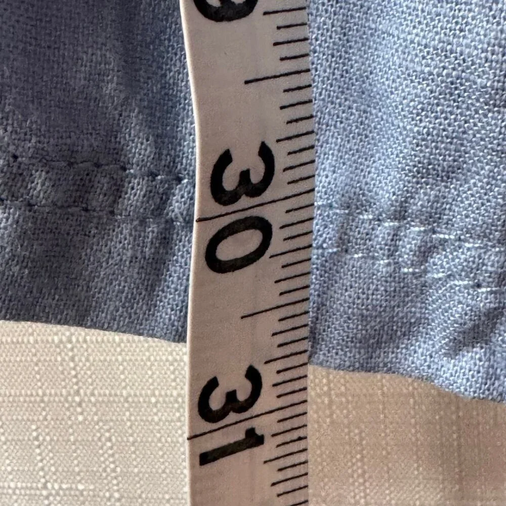 H&M Pants Womens 12 Blue Linen Blend‎ Wide Leg Relaxed Trousers Casual Summer